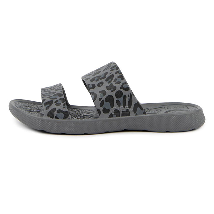 totes® SOLBOUNCE  Ladies Double Strap Slide Grey Leopard Extra Image 3